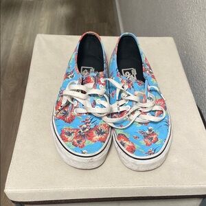 Vans Floral Blue and Red Sneakers